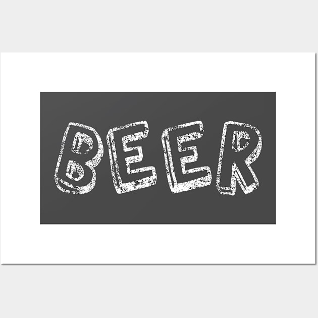 Beer Fun Font - Distressed Wall Art by PsychicCat